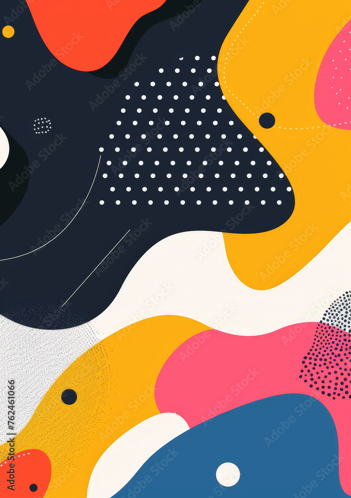 Fototapeta premium A colorful abstract painting with a lot of dots and swirls