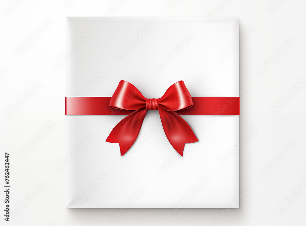 Top View of White Space Wrapped in Vibrant Red Ribbon with Elegant Bow, Conceptual Image of Gift Giving, Celebration, and Festive Decoration for Holidays and Special Occasions Top View of White Space Wrapped in Vibrant Red Ribbon with Elegant Bow, Conceptual Image of Gift Giving, Celebration, and Festive Decoration for Holidays and Special Occasions
