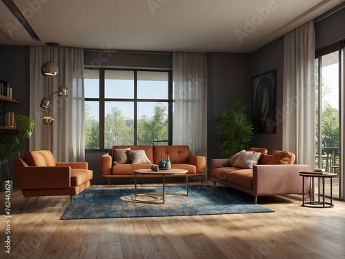 Interior of modern living room panorama  © ISAMIL