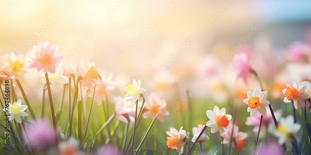 spring flowers blooming Generative AI