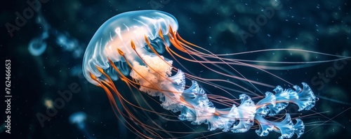 Close-Up of Jellyfish Swimming in Water