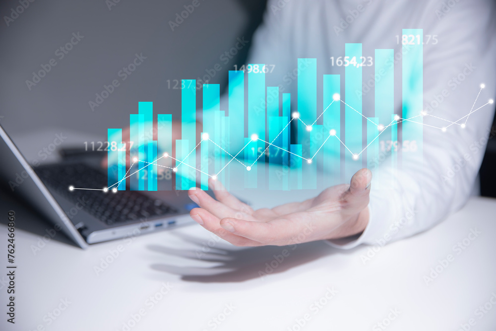 businessman planing and using holographic businessman planing and using holographic