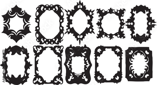 Set frames. Hand drawn vector illustration	