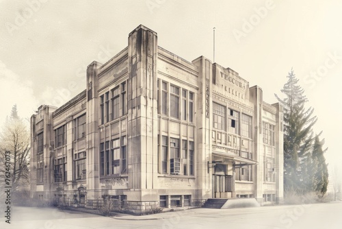illustration of an old building