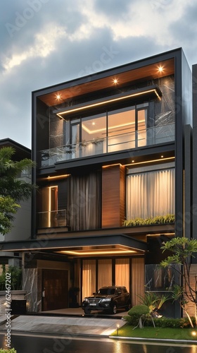 A Modern Multi-Story House.