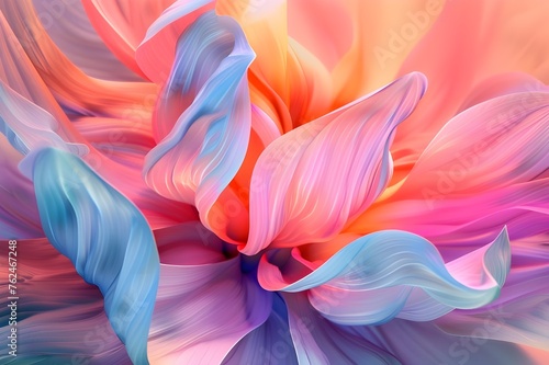 Abstract Flower Petals: An abstract close-up of flower petals, showcasing delicate textures and vibrant colors in a unique and artistic way.