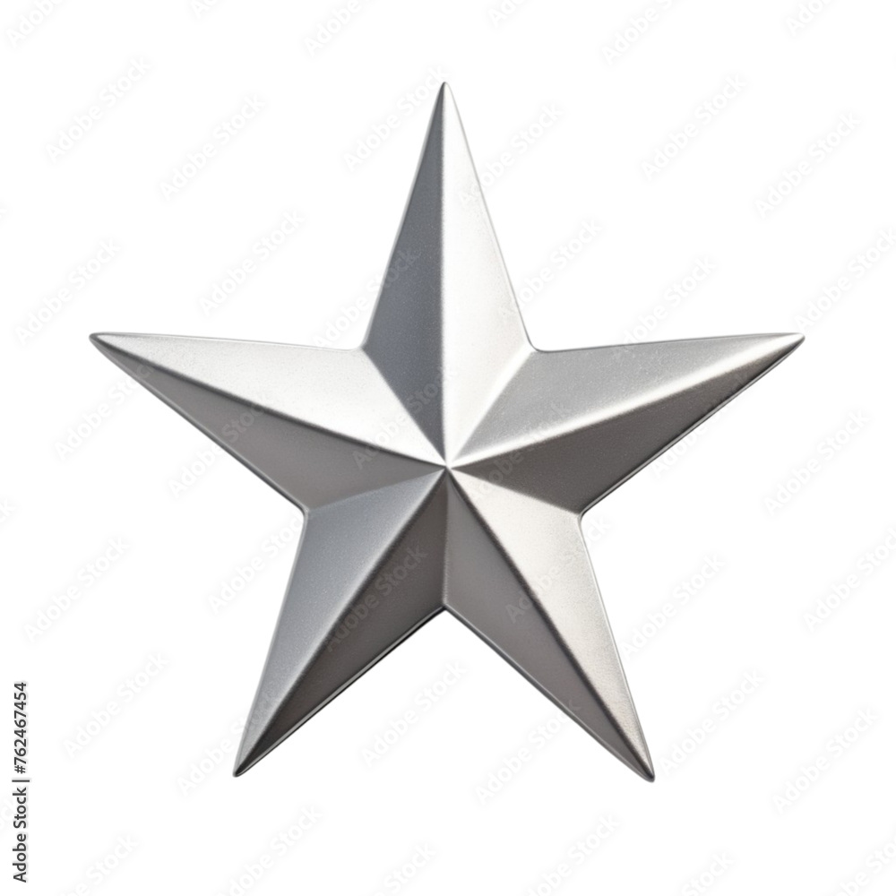 3d silver star on Isolated transparent background png. generated with AI 3d silver star on Isolated transparent background png. generated with AI