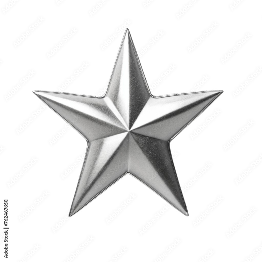 3d silver star on Isolated transparent background png. generated with AI 3d silver star on Isolated transparent background png. generated with AI