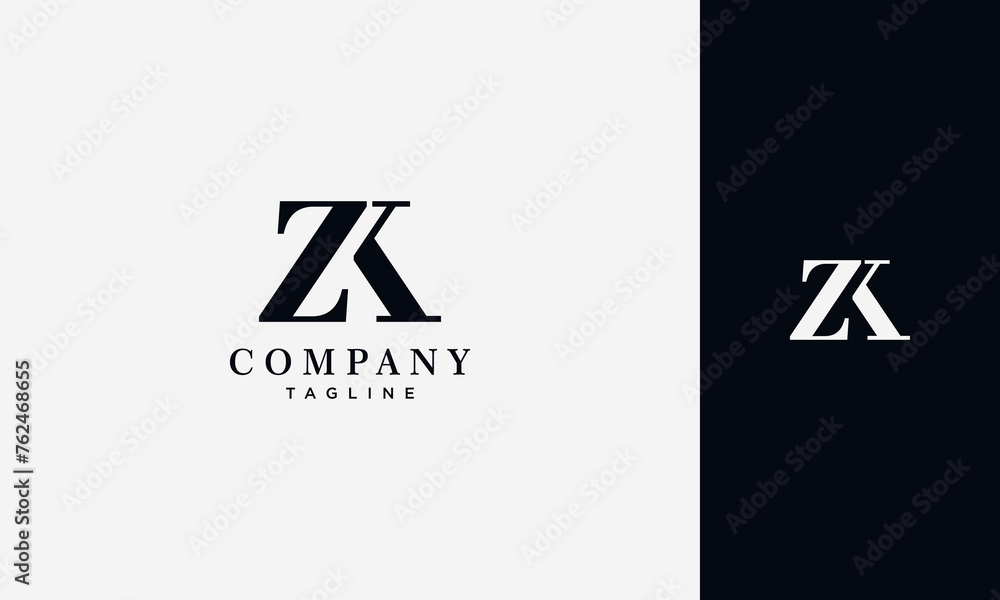 initial letter zk or kz joined,logo Typography Vector design Template initial letter zk or kz joined,logo Typography Vector design Template