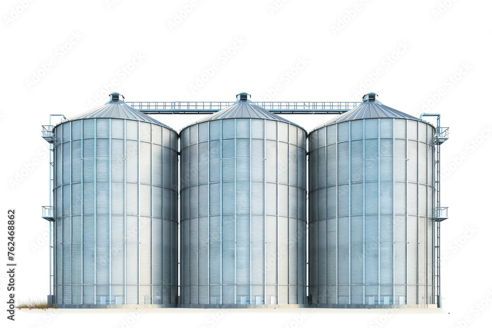 grain silos isolated on white background photo grain silos isolated on white background photo