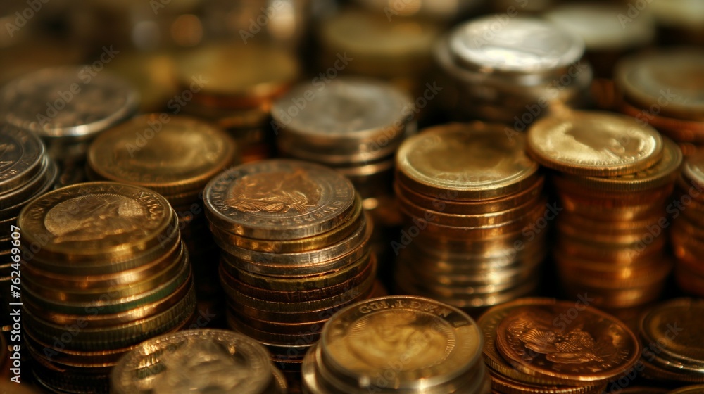 A Pile Of Gold Coins. Saving Money Concept.
A Pile Of Gold Coins. Saving Money Concept.