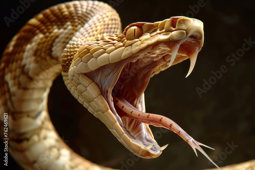 stock photo of a snake with its mouth wide open