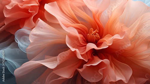 Close-up on orange red, petals of a flower. Flowering flowers, a symbol of spring, new life. © Hawk