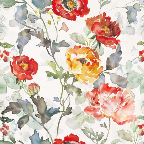 Sweet flower watercolor seamless pattern. Soft pastel colors water color seamless pattern for beauty products or other. 