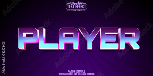 Player editable text effect, customizable game and cyber 3D font style