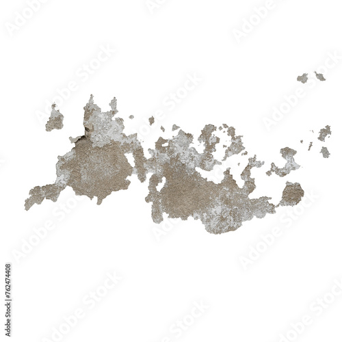 Moisture stains and deterioration on the wall