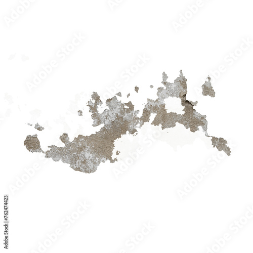 Moisture stains and deterioration on the wall