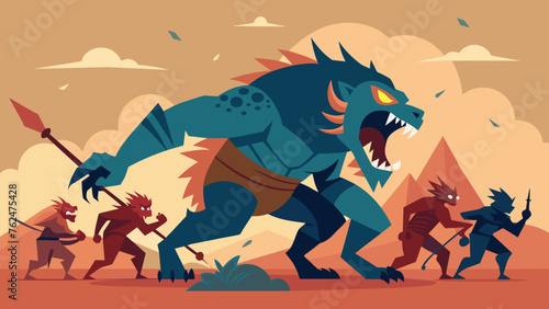 beast ferociously pushes and svg file