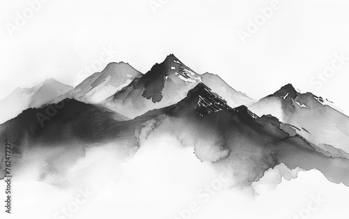 Serene Misty Mountain Range Celebrating Earth's Natural Beauty