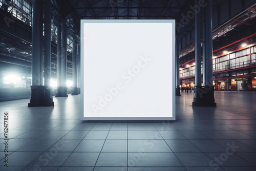 blank banner  billboard poster mockup  train station  advertising poster  empty subway station  bus stop shelter  outdoor media display space 