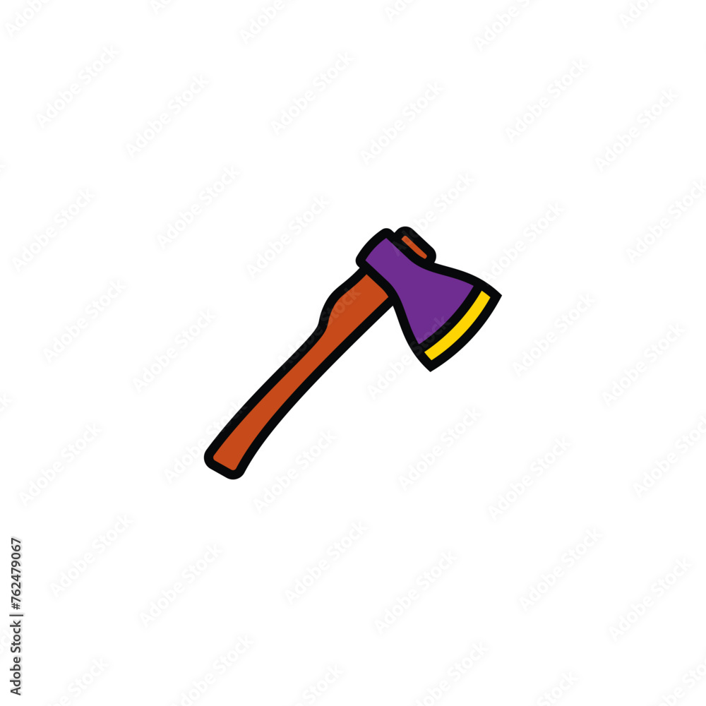 Original vector illustration. The contour icon of a hiking hatchet. Original vector illustration. The contour icon of a hiking hatchet.