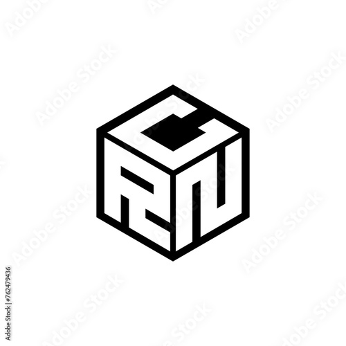 RNC letter logo design in illustration. Vector logo, calligraphy designs for logo, Poster, Invitation, etc.