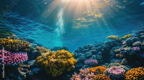 Vibrant Coral Reef: Nature's Underwater Wonderland on Earth Day © Bionic