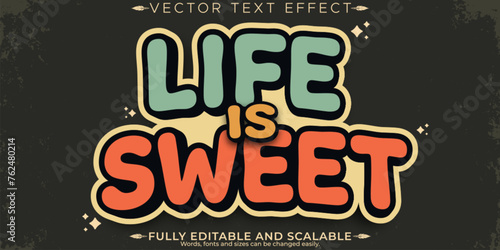 Retro vintage text effect, editable 70s and 80s text style