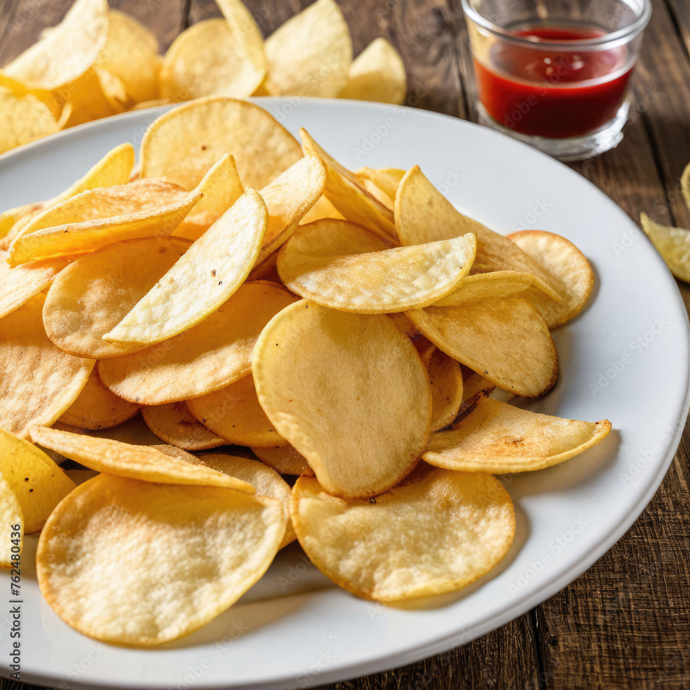 delicious chips on the plate
