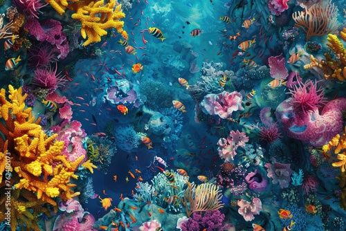 A Vibrant Coral Reef Ecosystem Teeming with Life © Bionic