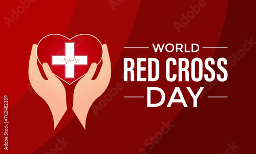 World Red Cross Day . Template celebrated in 8 may. Banner poster, flyer and background design.