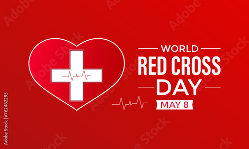 World Red Cross Day . Template celebrated in 8 may. Banner poster, flyer and background design.