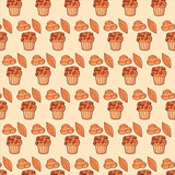 cake and cookies pattern vector design