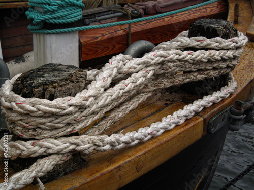 braided lines on a ship