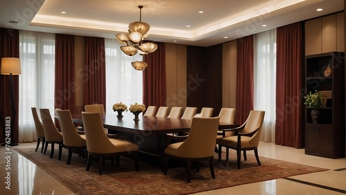 Wallpaper Mural Bright classic conference room interior with elegant furniture. AI Generated Torontodigital.ca