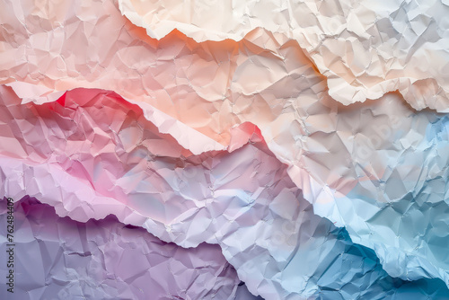 Wallpaper Mural Abstract undulating paper waves in a gradient of pastel colors creating a dynamic and artistic background.. Torontodigital.ca