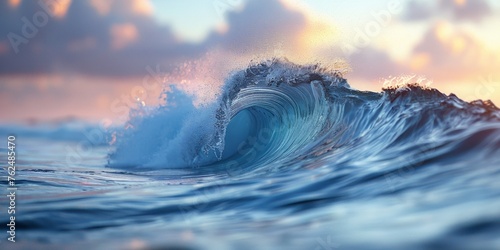 Majestic blue wave, capturing the essence of surfing and natural beauty.