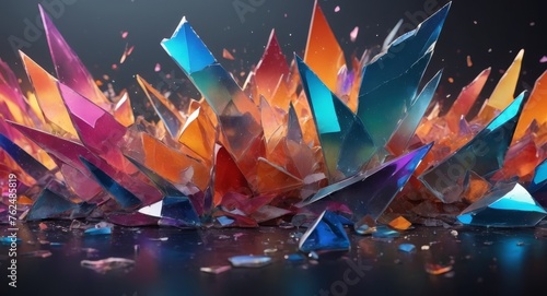 beautiful abstract broken glass design background photo