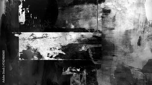 Artistic black and white textured background with dynamic brushstrokes