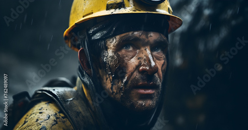 coal worker, portrait builder, construction worker, factory worker portrait, coal mine or mining,