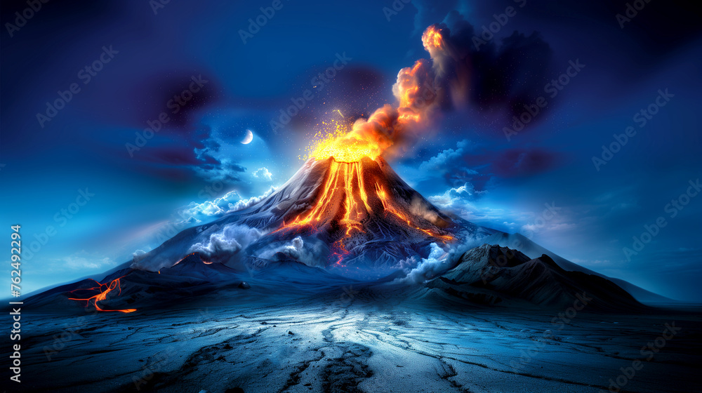 Eruption. A mesmerizing image of natural elements
