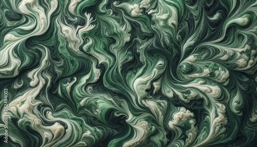 Natural Malachite Green Swirls Elegance