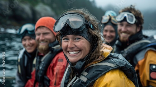 A team of marine biologists from diverse backgrounds researching ocean conservation