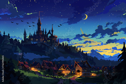 castle in the night, 8 bit style © Alexander