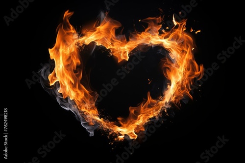 Ornate Heart flame frame simple. Beauty color. Generate Ai