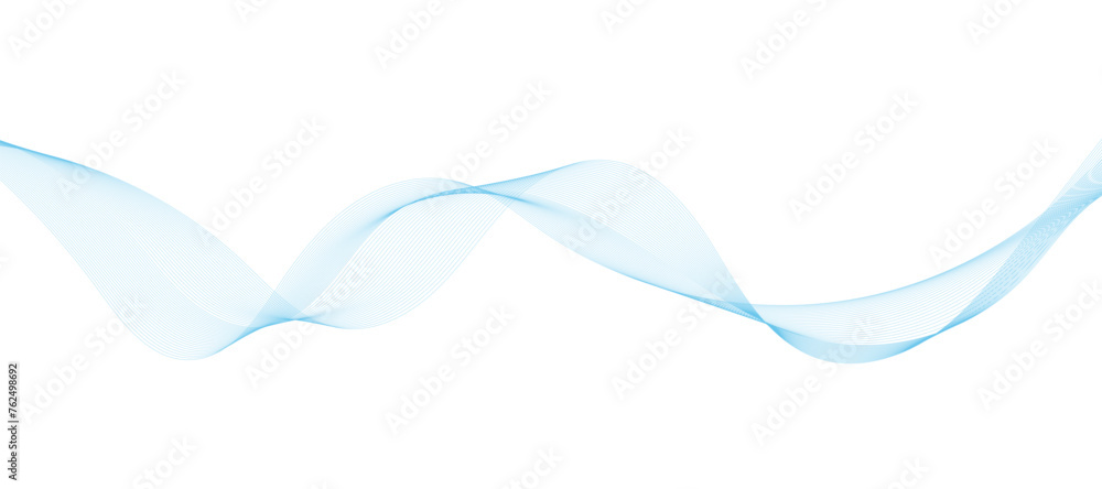 Abstract vector background with blue wavy lines. Blue wave background. Blue lines vector illustration. Curved wave. Abstract wave element for design.