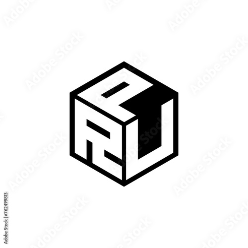 RUP letter logo design in illustration. Vector logo, calligraphy designs for logo, Poster, Invitation, etc.
