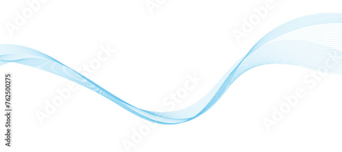 Abstract vector background with blue wavy lines. Blue wave background. Blue lines vector illustration. Curved wave. Abstract wave element for design.