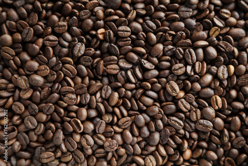 Close-up of roasted Arabica coffee beans