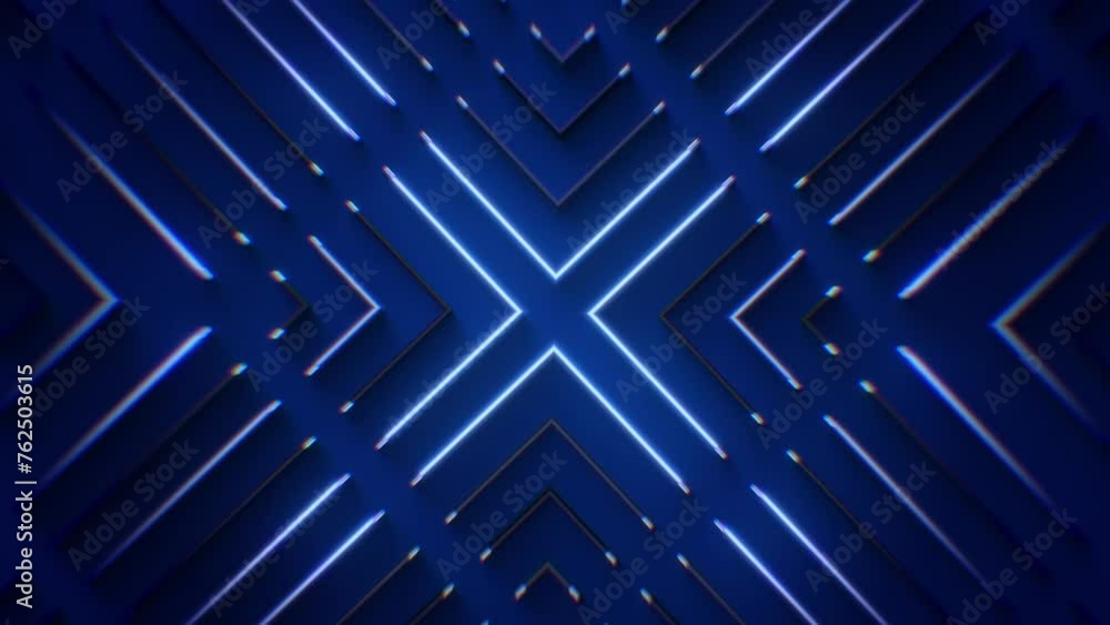A looping light sequence background of neon strip lights pulsating and flickering. A looping light sequence background of neon strip lights pulsating and flickering.
